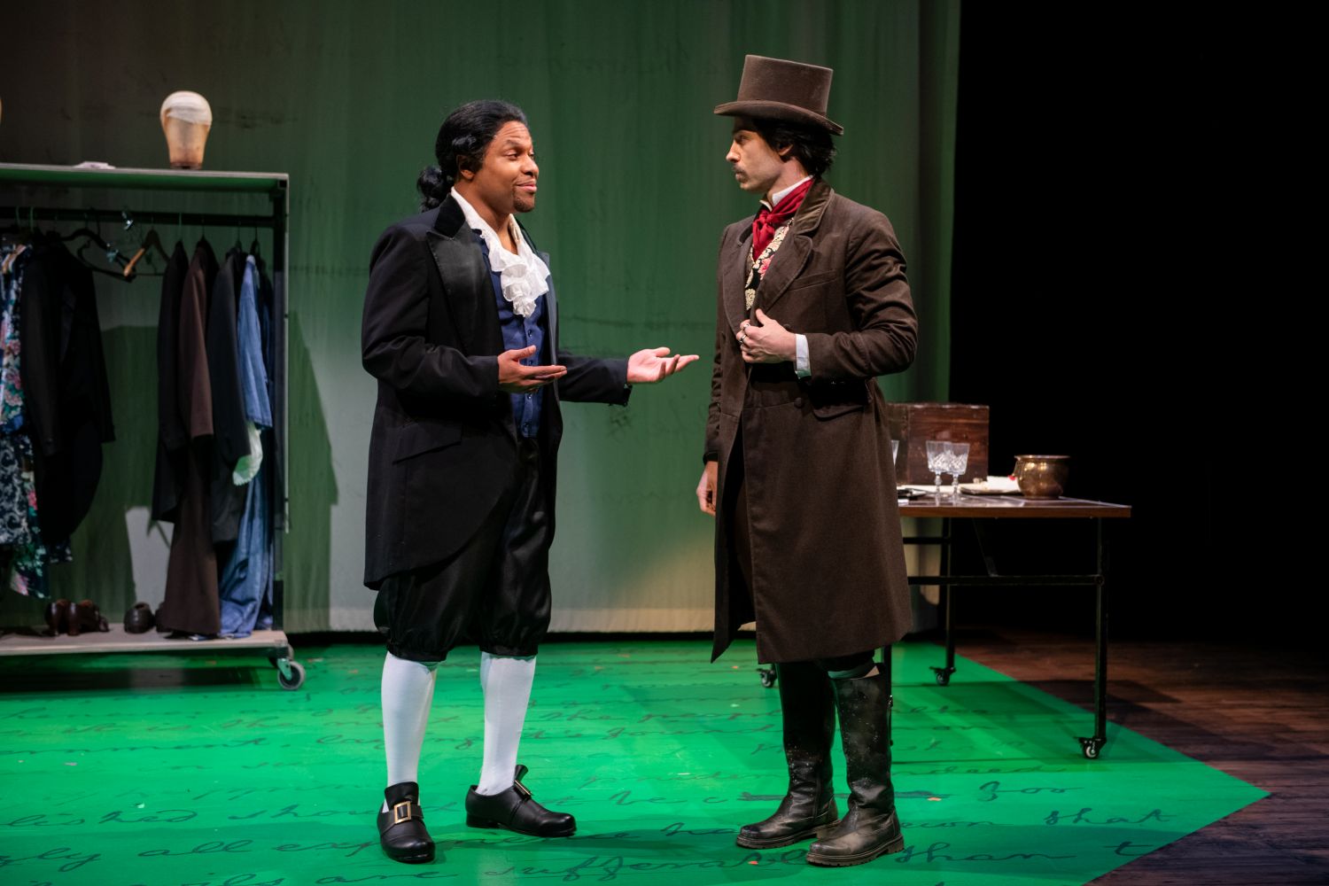<p>Jamar Jones (Devon/Nathan) and Colin Sphar (Geoff/Cooper) in SALLY &amp; TOM. Photo by Margot Schulman. </p>