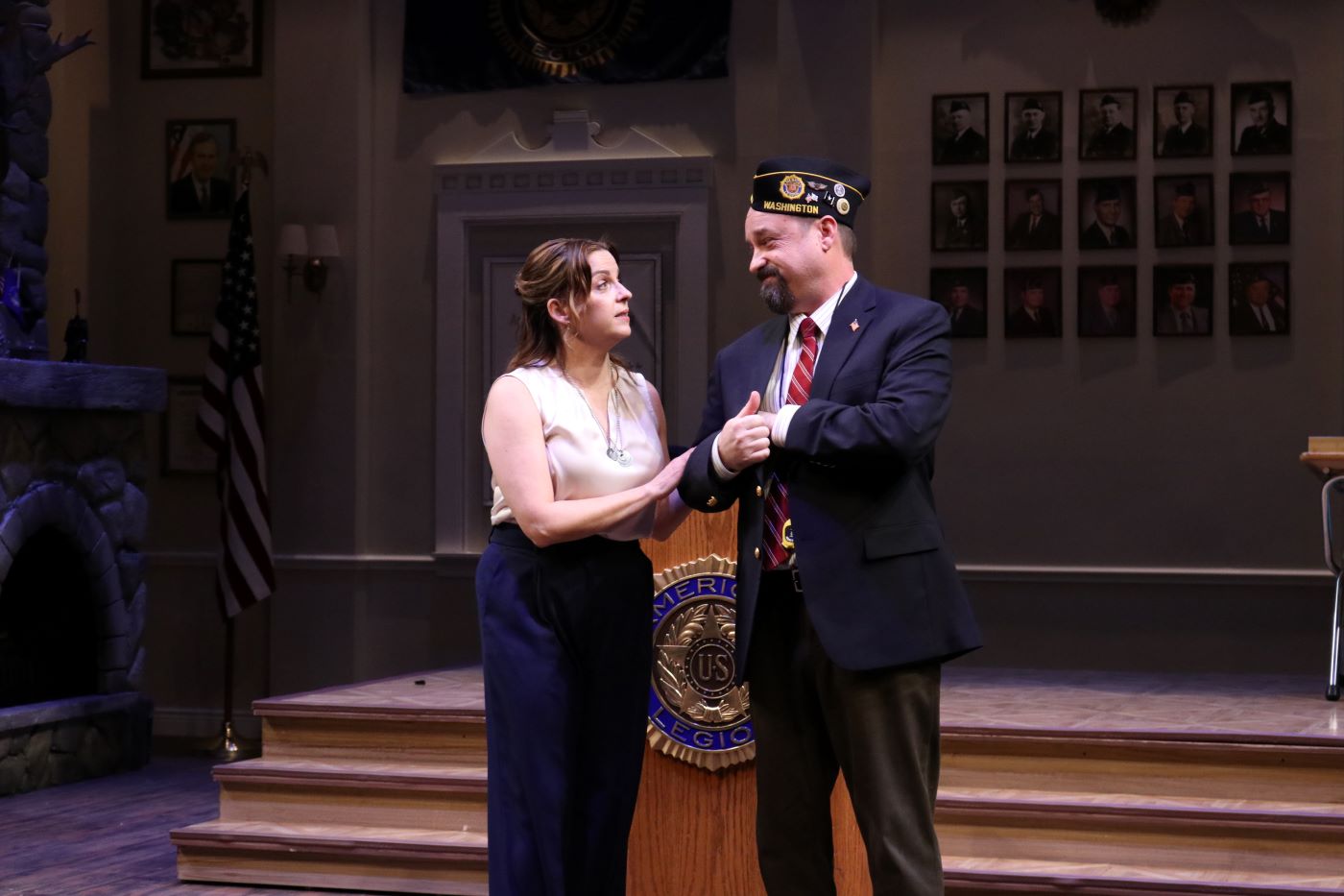 <p>Kimberly Gilbert (Heidi) and Michael Glenn (Mike) in <em>What the Constitution Means to Me. </em>Photo by Kent Kondo.</p>
