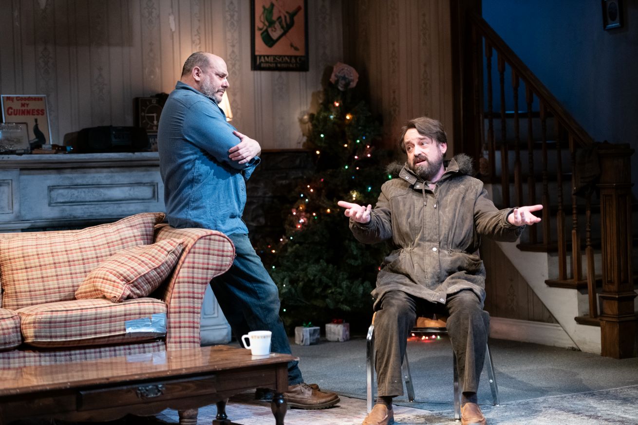 <p>Chris Genebach (Sharky) and Michael Glenn (Ivan) in <em>The Seafarer</em>. Photo by Margot Schulman Photography. </p>