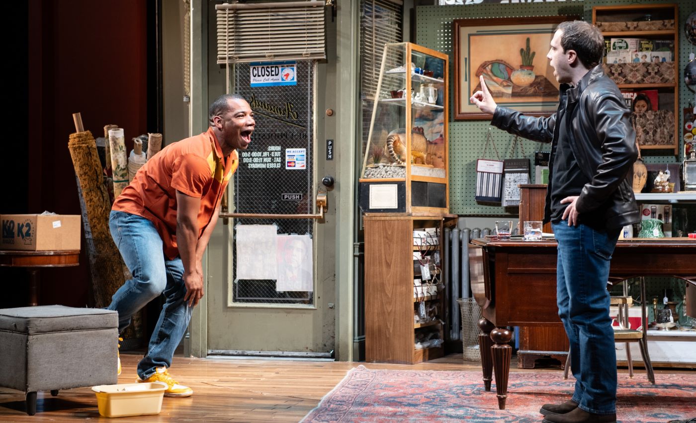 <p>Blake Morris (Shawn) and Gregory Perri (Matt) in <em>King James. </em>Photo by Margot Schulman Photography. </p>